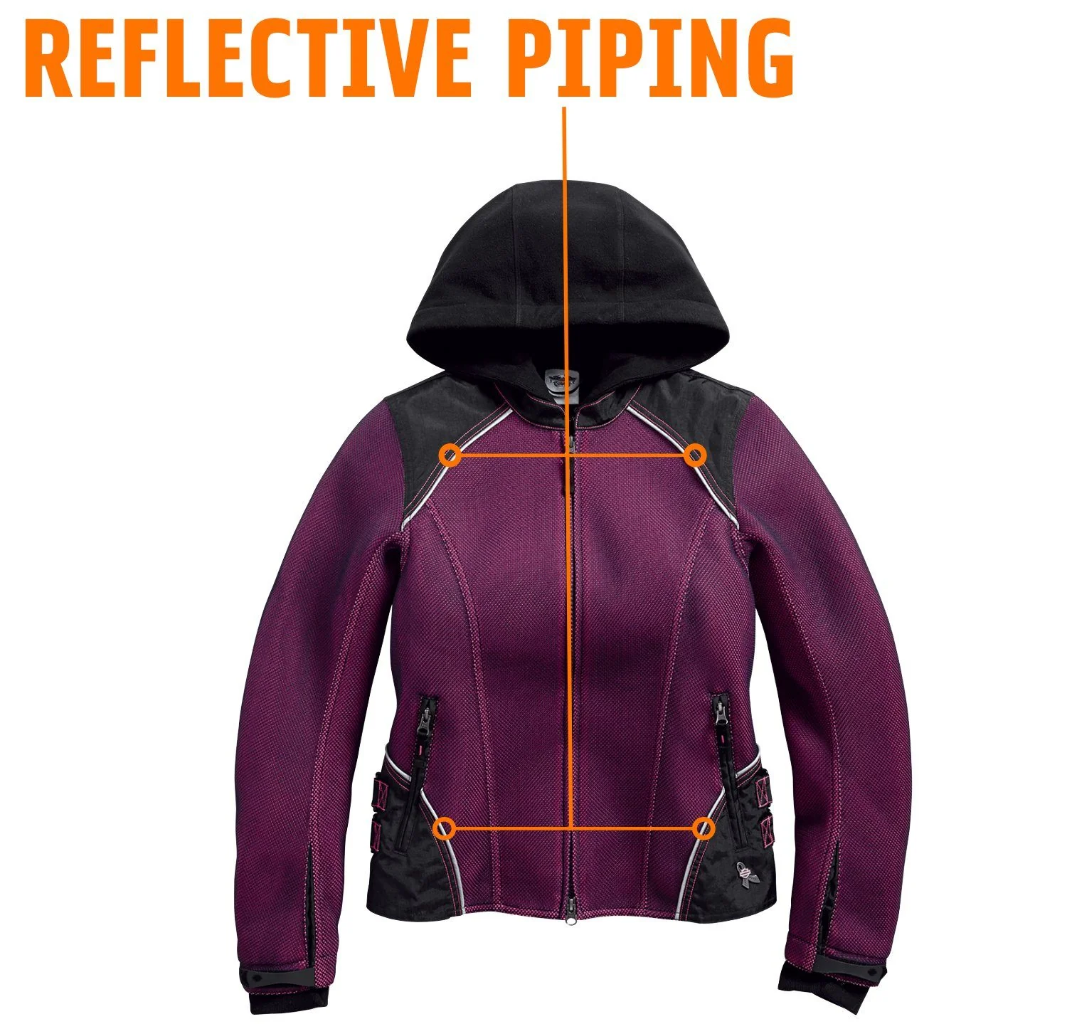 Harley-Davidson® Women's Pink Label 3-in-1 Mesh Jacket - 98319-17VW - Image 3